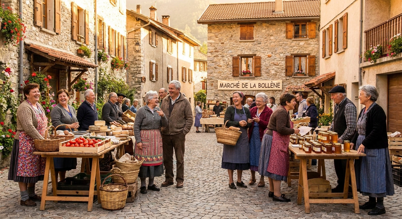 Vie de village en montagne : marchés, fêtes locales et quotidien des Bollénois à La Bollène-Vésubie